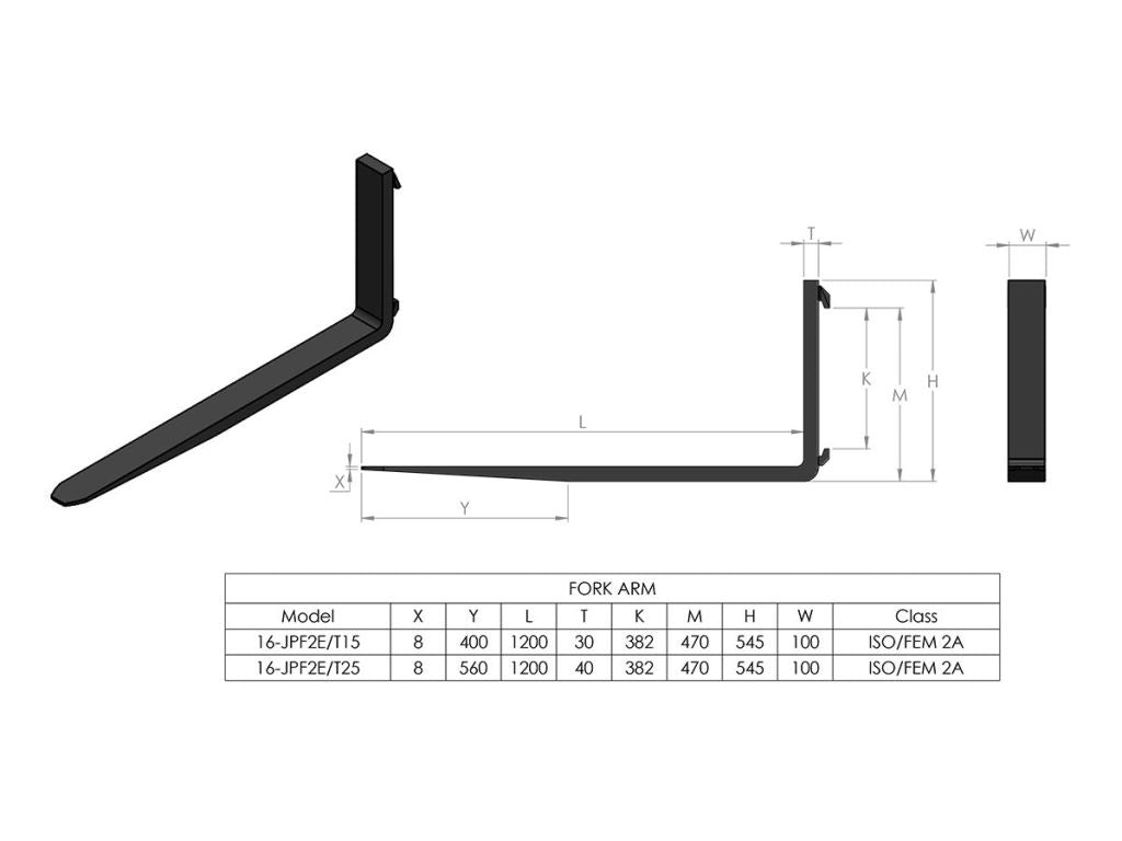 KELLFRI 2.5t 1.2m Pallet Forks w/ EURO brackets