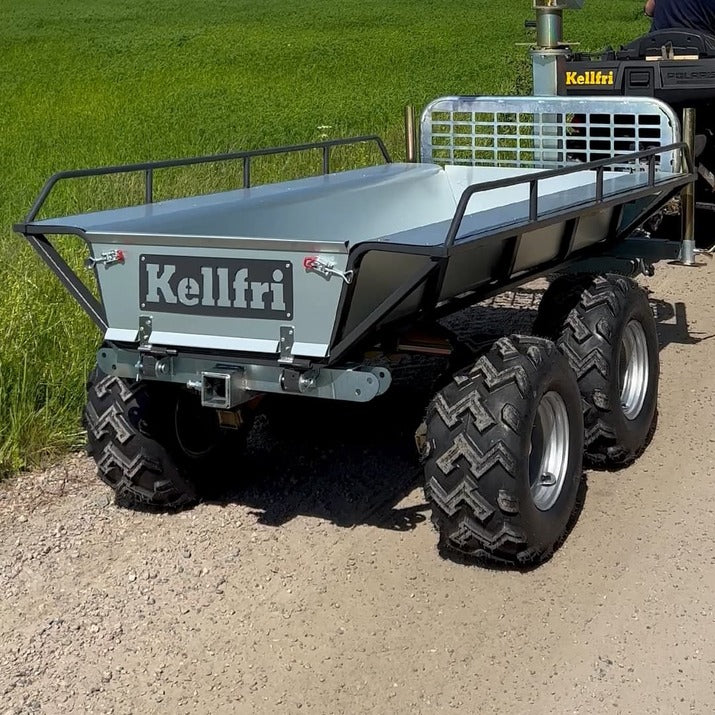 KELLFRI 23-TV07PRO2 700kg Compact ATV Tractor Tipping Forestry Trailer with crane