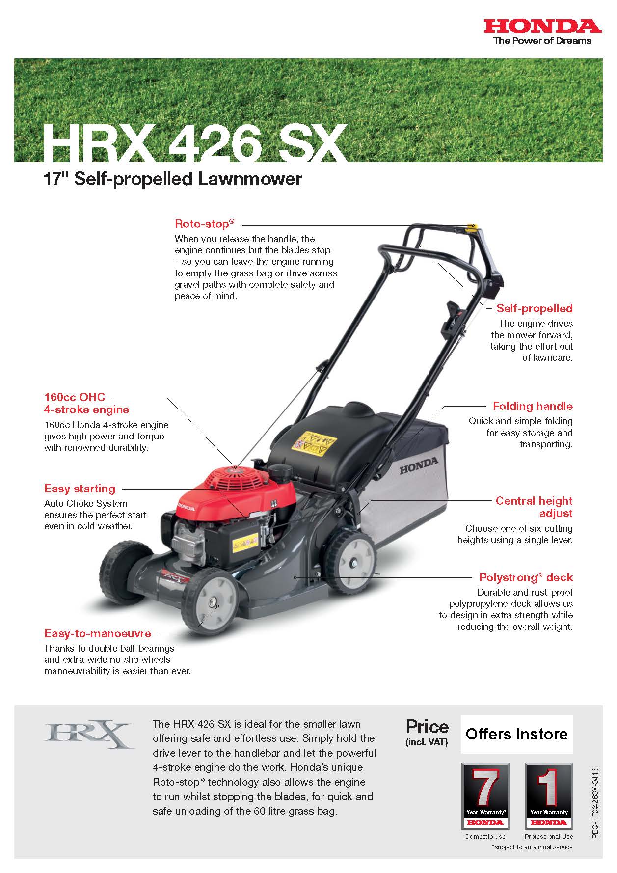 Honda HRX-426SX S/Drive Mower